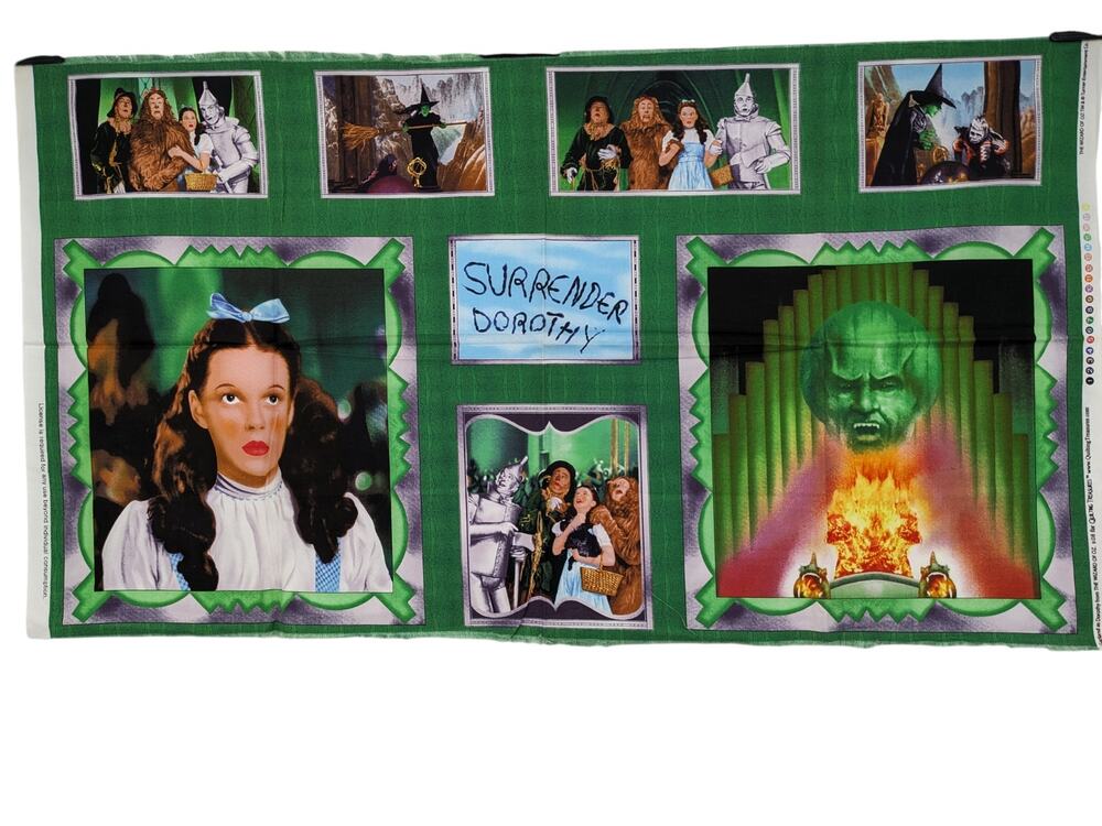 Set of 8 Cotton Fabric Blocks from WIZARD OF OZ Turner Movie Quilting Treasures